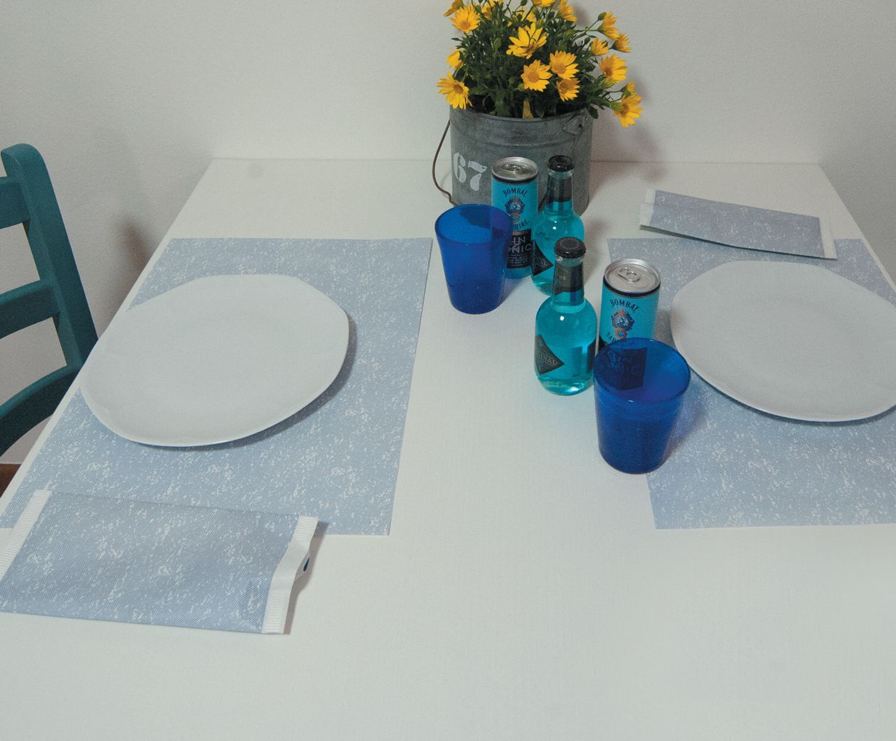 Decor - Cutlery bags - Top Line - Bucciato Azzurro