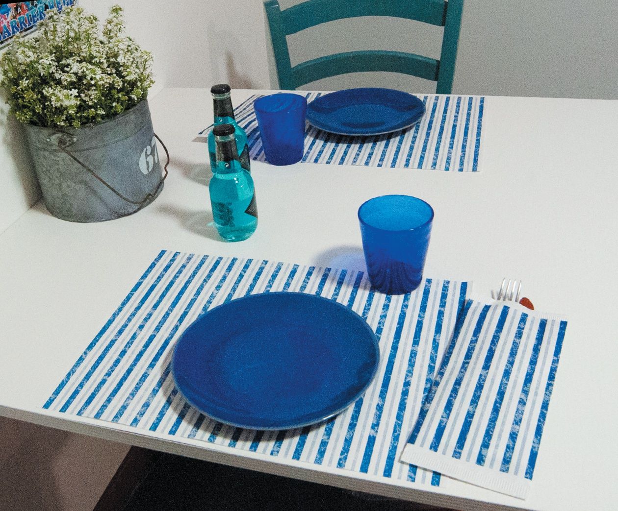 Decor - Buste portaposate - Linea Top - Righe Blu